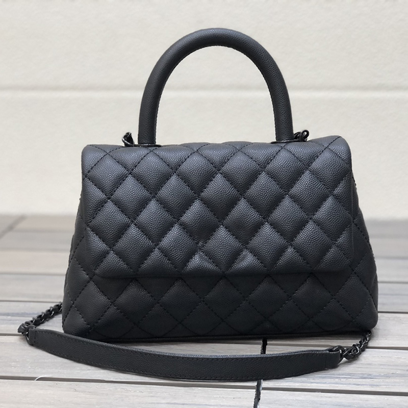 

New in early spring 2021 Small grain ball grain cowhide caviar leather bag flap 92990 With baking paint hardware diamond lattice bag