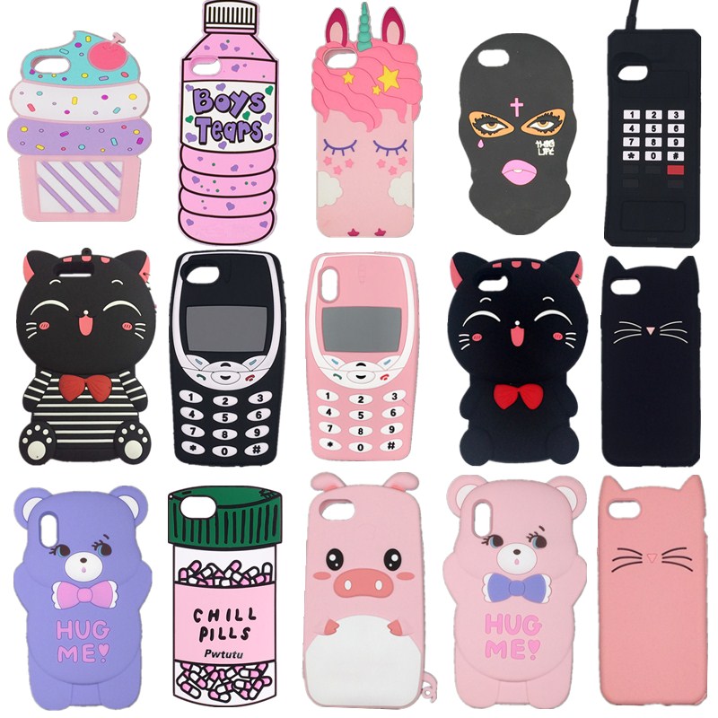 

3D Cartoon cat Pig ice cream fashionable soft silicone Phone cover case For iPhone 13 12 Pro MAX SE2020 13Pro 7 8 Plus 12Pro X XR XS Max