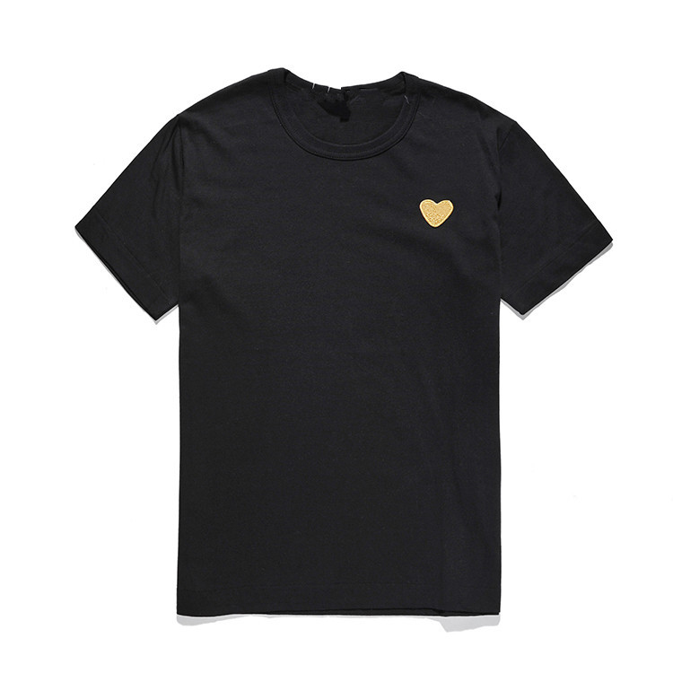 

Japanese Love Hearts T-shirt Peach Heart Men Women Round Neck Cotton Short-sleeved Solid Color Embroidery Heart Lovers Tee Top Hip Hop Shirt, Desiccant