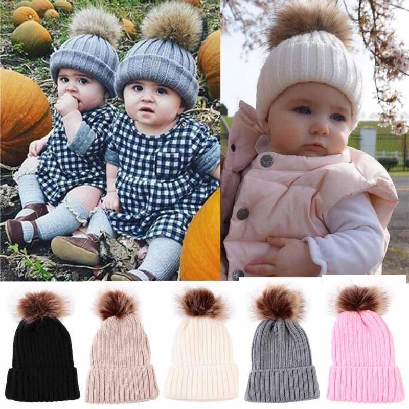 

2020 HOT Newborn Cute Winter Kids Baby Hats Knitted Wool Hemming Hat NEW 9271, Gy