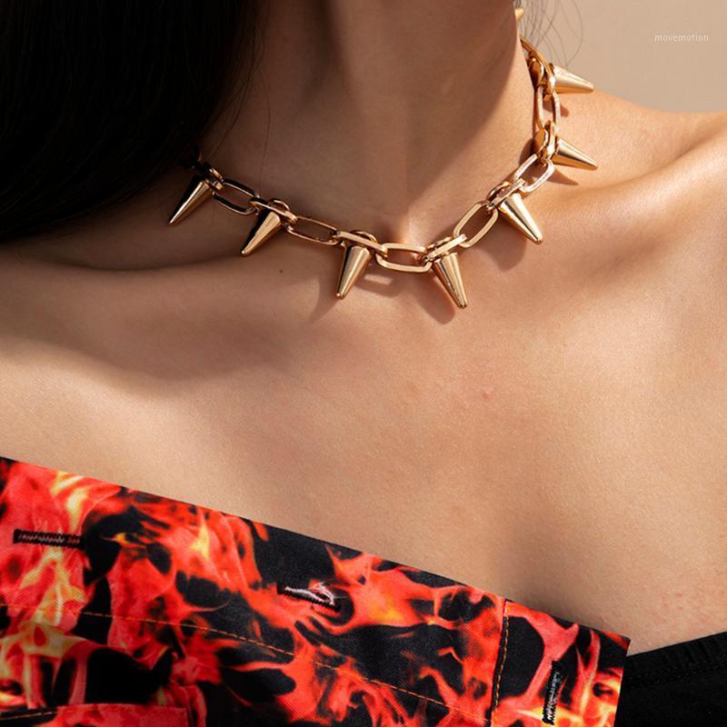 

Lacteo Exaggerated Multiple Rivets Thick Chunky Chain Choker Necklace Statement Necklace Jewelry for Women and Men Gifts1