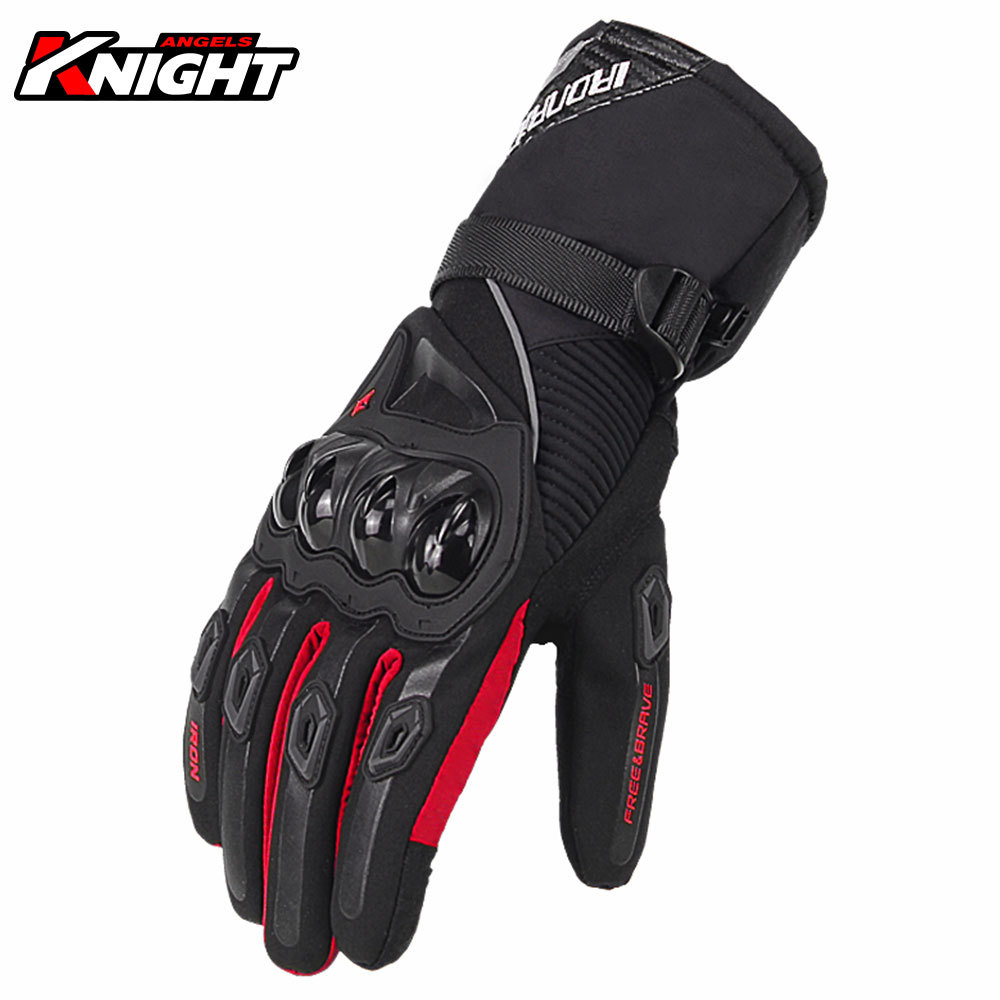 

SUOMY Motorcycle Gloves Men Waterproof Windproof Winter Moto Gloves Biker Touch Screen Gant Moto Guantes Motorbike Riding Gloves Q0111, Red