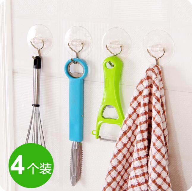 

Vacuum Suction Cup Hook 8 Pieces/Lot Seamless Stainless Steel Bathroom Wall Hook PVC Transparent Kitchen Hanger