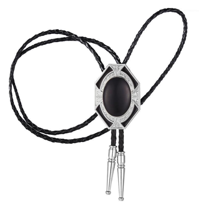 

Western cowboy bolo tie natural agate metal tie with a personalized suit and1