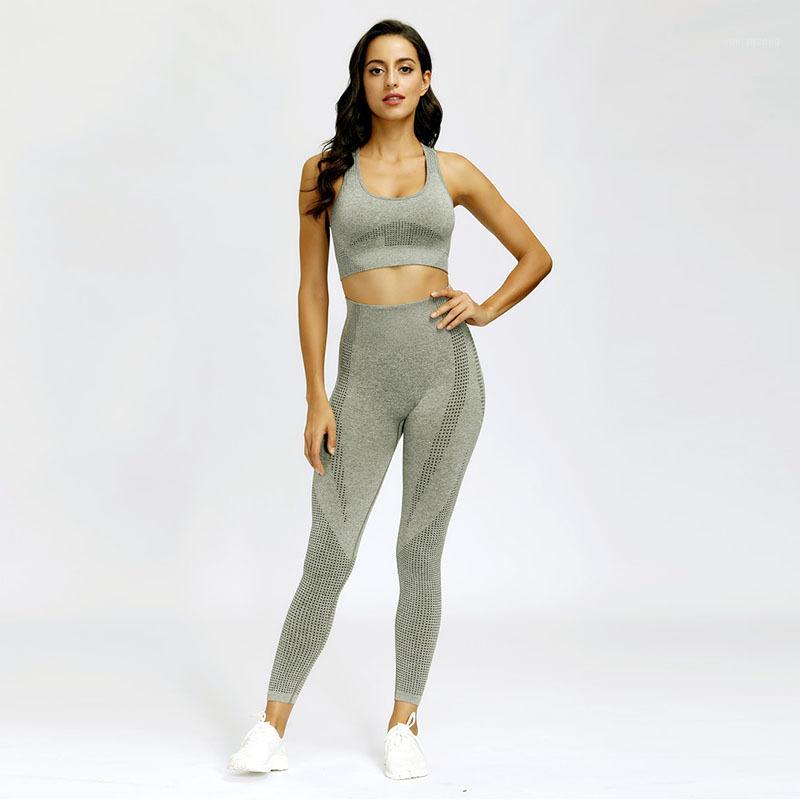 

seamless workout set sport leggings and top set yoga outfits for women sportswear Gym 2 Piece Sports Clothing Ropa de mujer1, Black