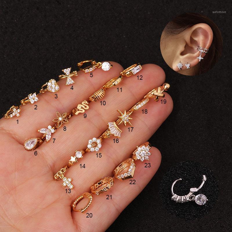 

1Piece 5mm Mini Small Size Earrings for Little Girl Gifts Single Bowknot Cross Folwer Heart Piercing Stud Earrings for Women1