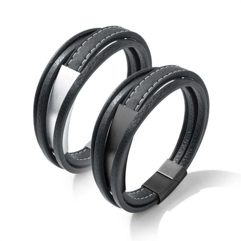 

Fashion Trend Hand-woven Multilayer Leather Classic Men's Sports and Leisure Bracelet Hot-selling Accessories