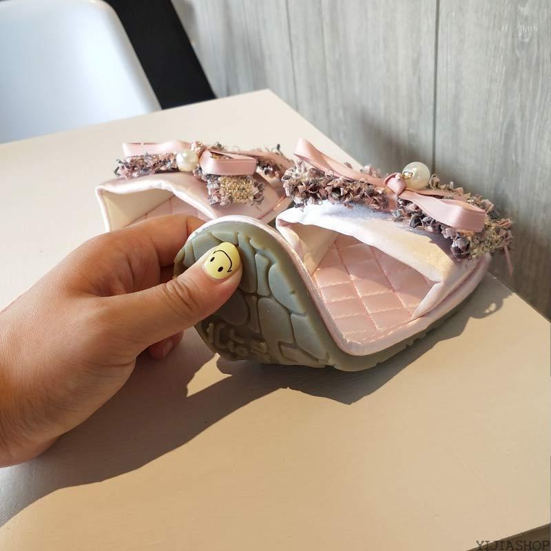 

New Women's Slippers Flat Indoor Shoes Satin Fashion Bow Tie Slide Black Home Slippers Ladies Shoes Non-slip Summer Women's Foot1, Color 1