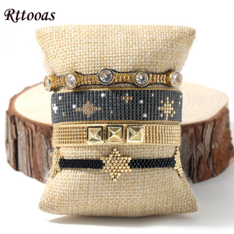 

Charm Bracelets Rttooas Gold Star Bracelet Miyuki Beaded Luxury For Women Friendship Fashion Rivet Jewelry&Accessories 2021