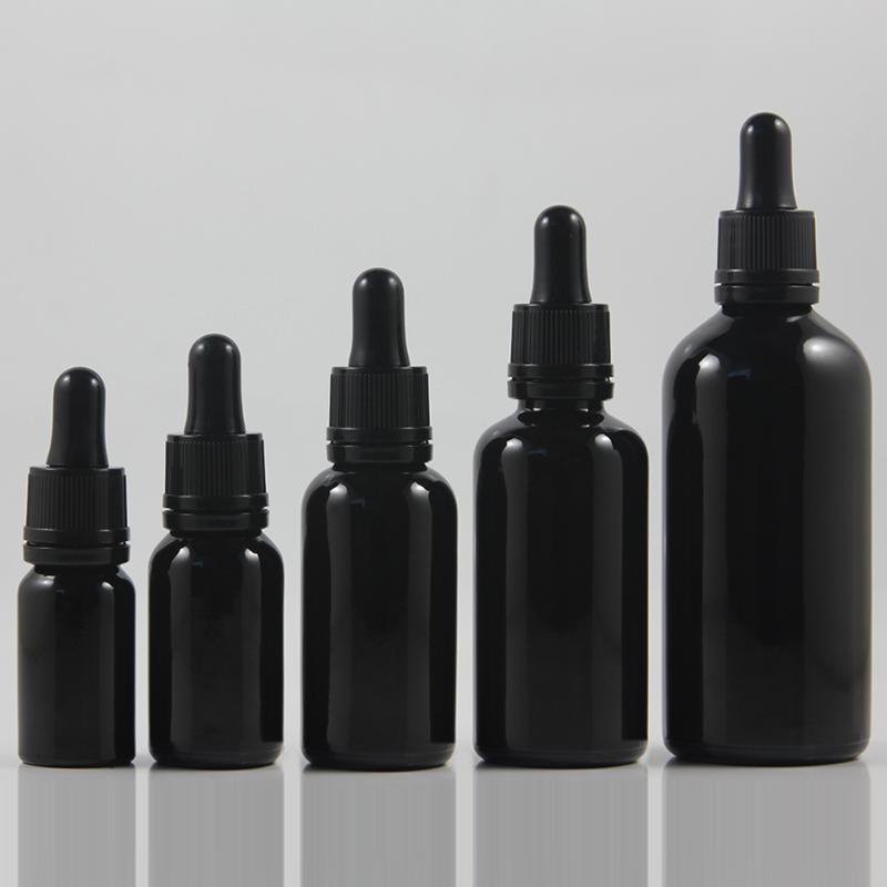 

Empty Glass 10ml glass oil bottle with Tamper-proof black plastic dropper