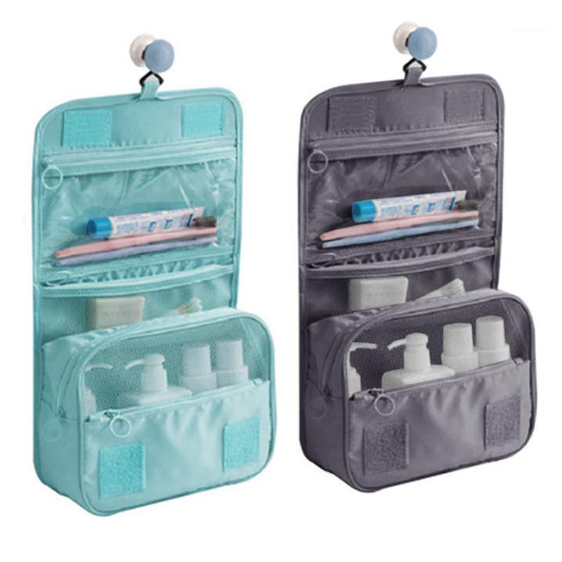 

Waterproof Portable Polyester Travel Cosmetic Bag Neceser Hanging Wash Bag Neutral Make Up Organizer Bathroom Wash1, Blue