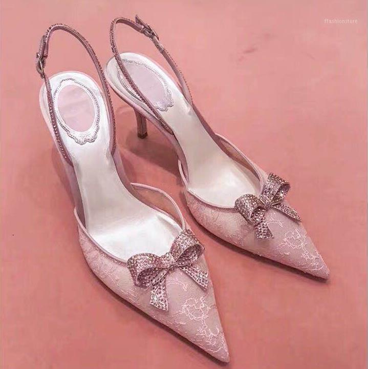 

Wedding Women Shoes Bridesmaid Bow Buty Damskie Sandalias Mujer 2020 High Heels Women Sandals Fashion Zapatillas Mujer1, As pic
