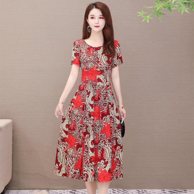 

Women Summer Dress Women Casual Short Sleeve Square o-Neck Boho Maxi Dress Female Vestidos Plus Size Robe, Color 14