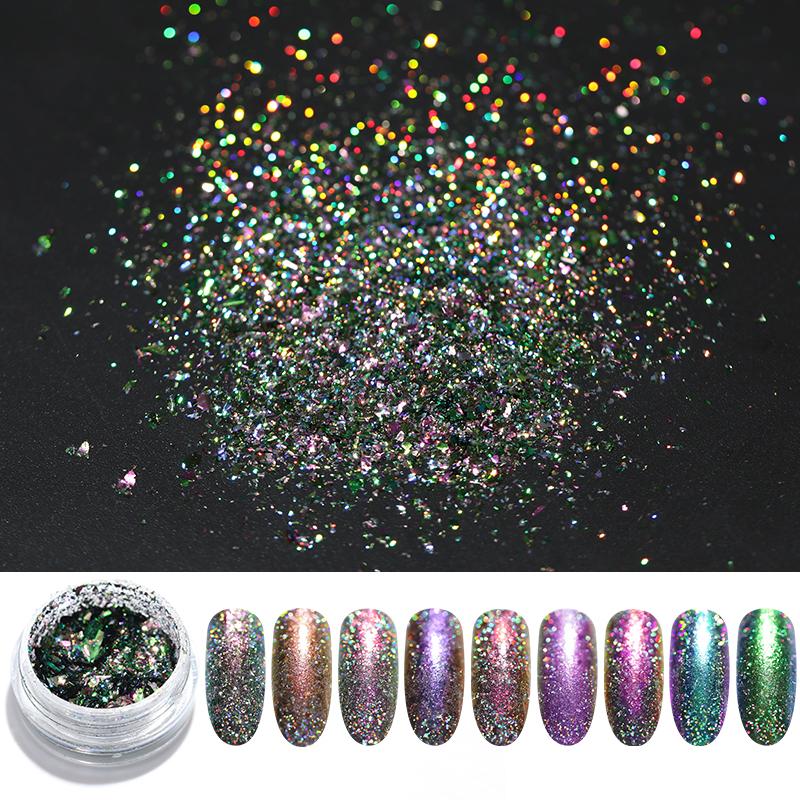 

Chameleon Nail Glitter Powder Sparkly Laser Shiny Flakes Nail Art Design Decoration