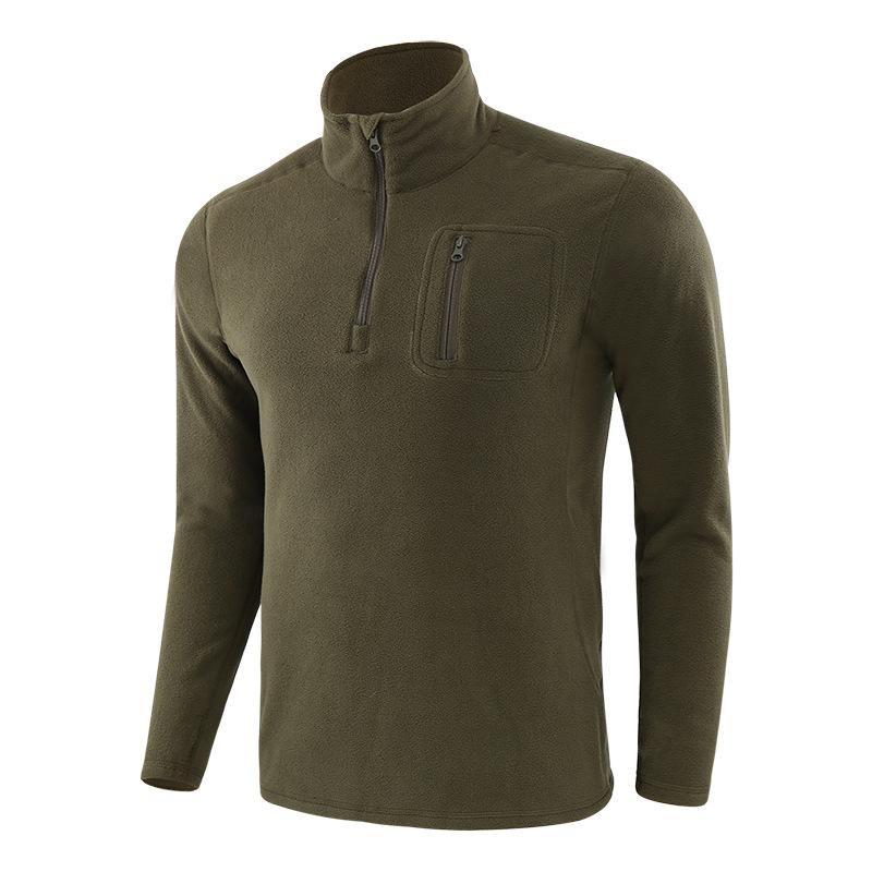 

2020 Autumn Men Outdoor Sports Sweatshirt Fleece Top Climbing Trekking Long Sleeve Hiking Camping Softshell Pullover, Black