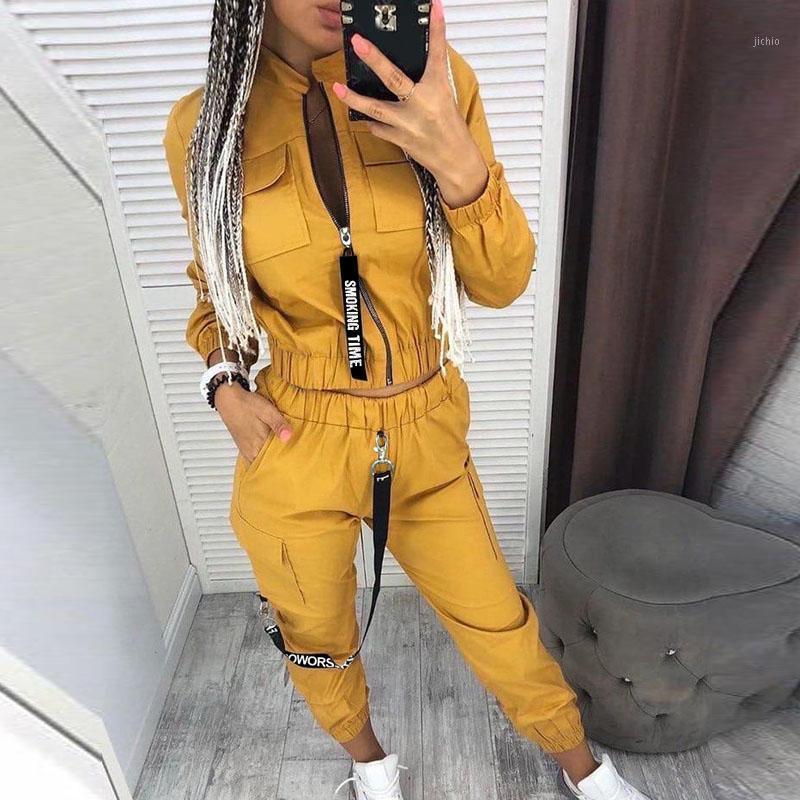 

Long Sleeve Zipper Tops women Pants Streetwear Track Suit Elegant Star Print Two Piece Sets Autumn Long Sleeve Zipper Tops1, Green