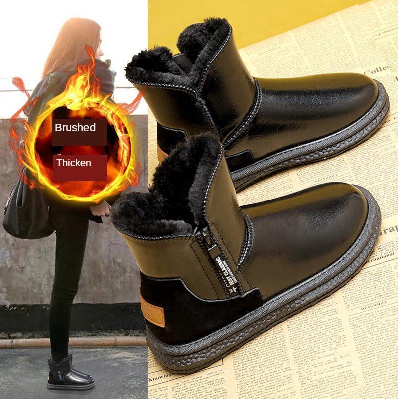 

Snow Boots Women's New 2021 Add Velvet Thickened Middle Tube Waterproof Non-slip Fur Integrated Winter Warm Cotton Shoes1, Brown