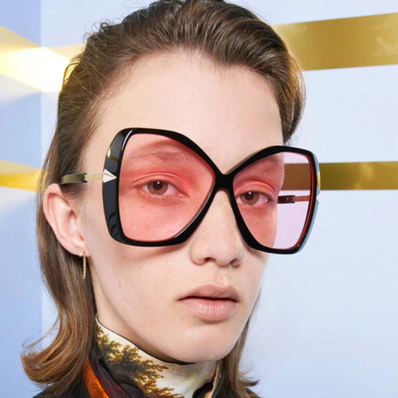 

Sunglasses Fashion Arrow Woman Vintage Square Black Pink Sun Glasses Trend Luxury Designer Oversized Shades Eyewear
