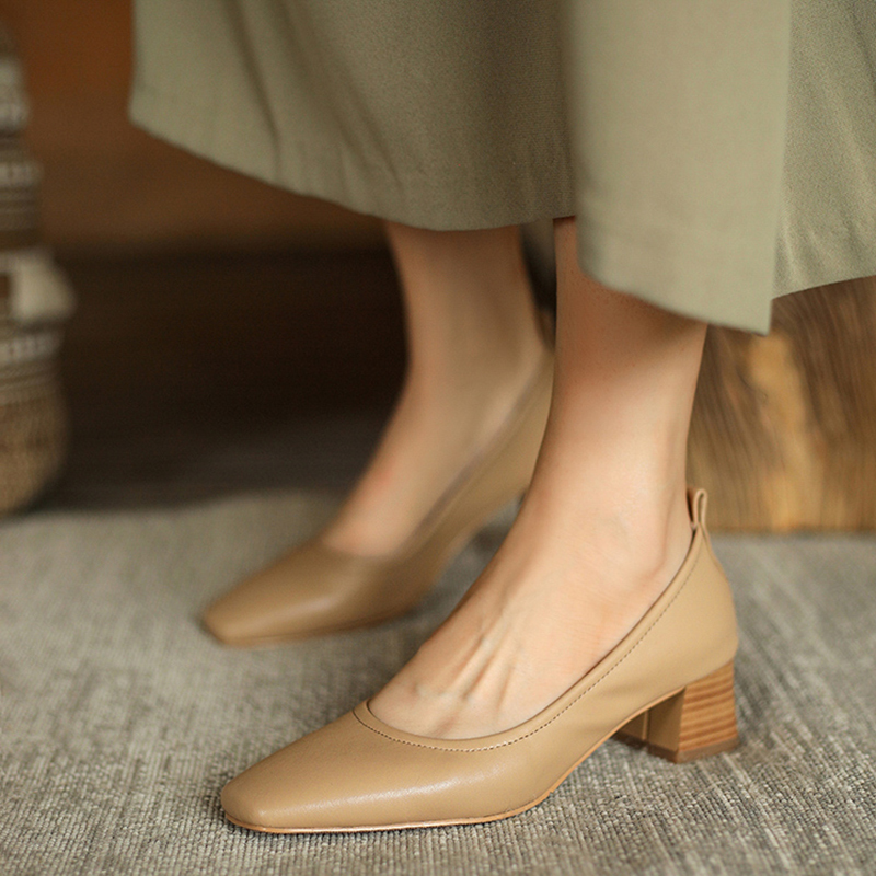 

2020 New Spring Bombs Summer Wedding Party Genuine Leather Heels Elegant Women's Shoes S5zg, Apricot