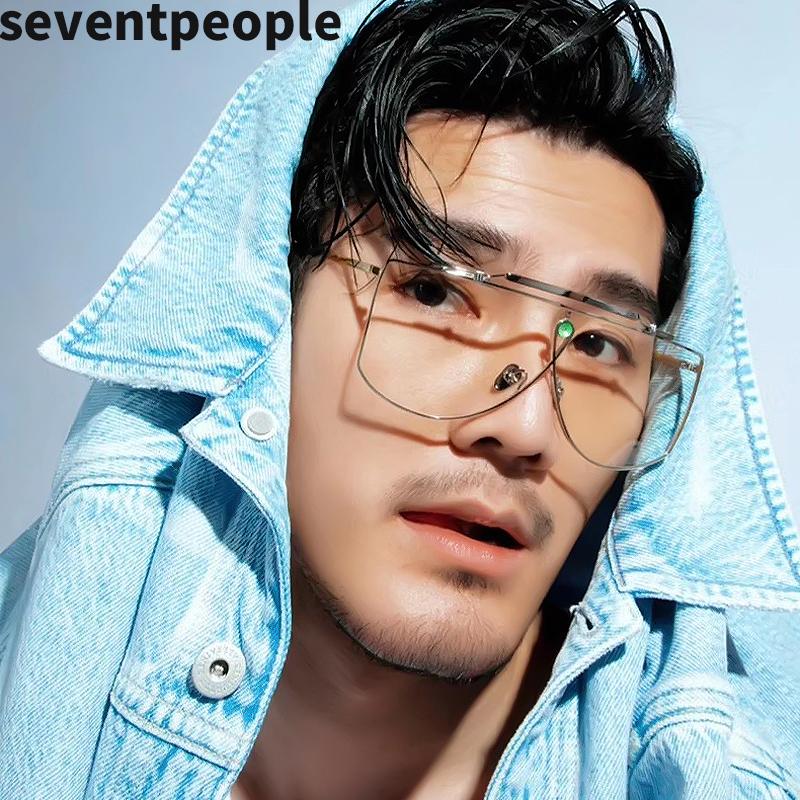 

Sunglasses 2021 Fashion Oversized One Piece Women Designer Gradient Square Sun Glasses For Men Trendy Metal Frame