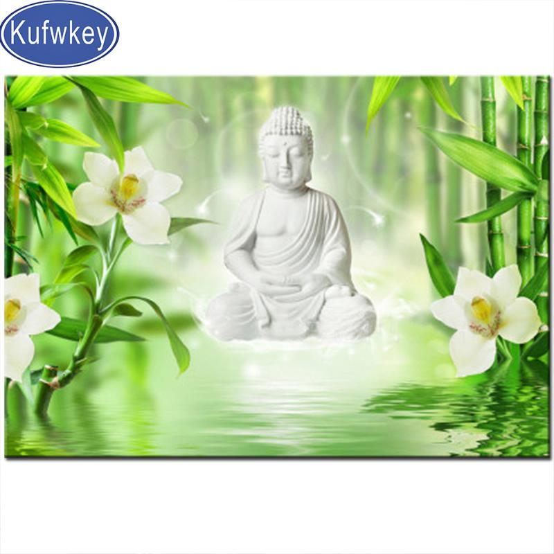 

5d white Orchid buddha bamboo nature Diamond Paintin full round Diamond embroidery 5d diy mosaic square painting