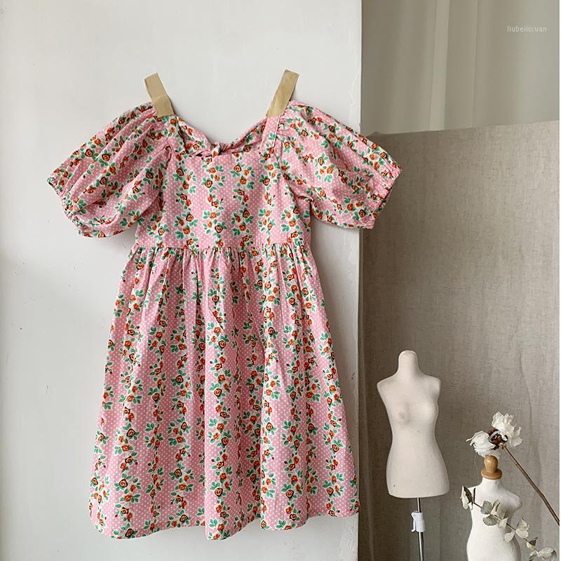 

2020 Summer New Arrival Girls Fashion Floral Dress Kids Cotton Dress Girls1, As pic