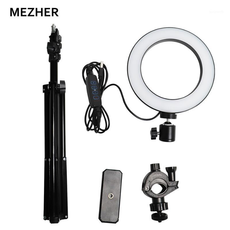

Mezher LED studio camera ring lamp makeup ring self-timer youtube video lamp tripod light mobile phone bracket USB plug1