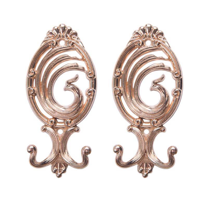 

2pcs Curtain Hooks Decorative European Style Metal Accessories Hooks Curtain Tiebacks Holdbacks for Home Hotel