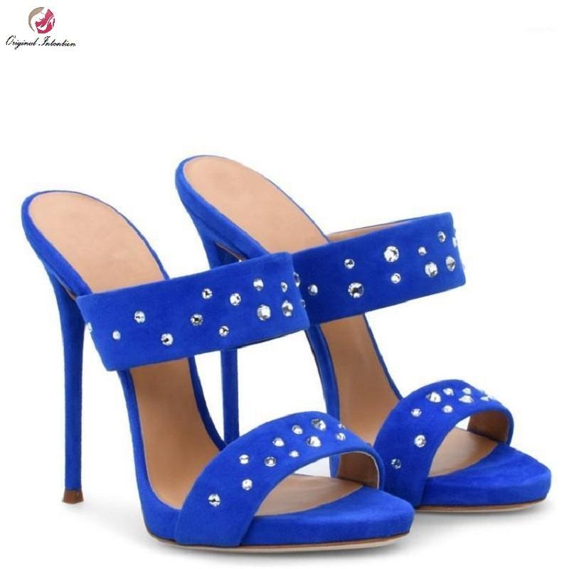 

Sexy Sandals Party Casual Set auger Flock Thin Heels Slip-On Solid Shallow Sandals Platform 1.5cm Original intention Size 34-461, Ef8458 pink