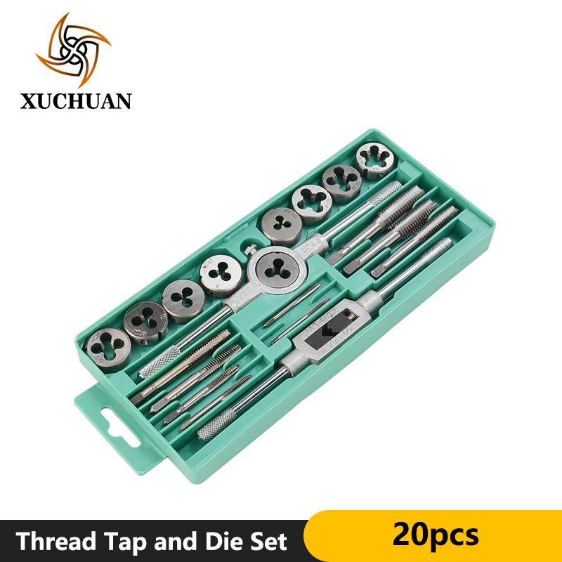 

Tap And Die Set 20pcs Alloy Steel Thread Tap And Dies Inch Adjustable Wrench Screw Hand Tools