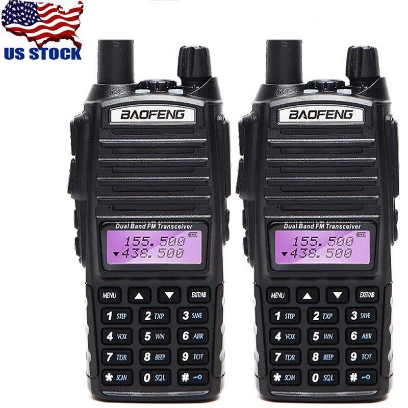 

US Stock 2x BaoFeng UV-82T Tri-Band 136-174Mhz/ 220-260Mhz/ 400-520Mhz VHF UHF Ham Two Way Radio Walkie Talkie