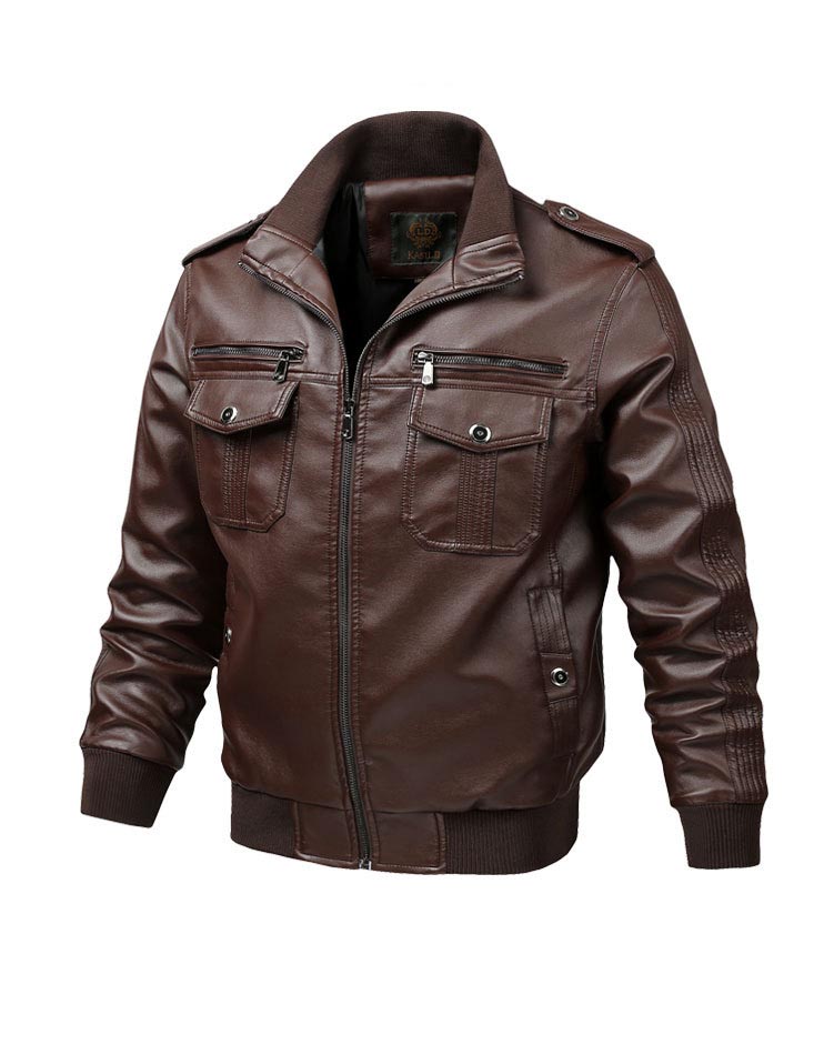 

Mens Fashion PU Leather Jackets Hooded Pilot Jacket Streetwear Clothing Long Sleeve Tops Zipper Men's Outerwear Coats Plus Size Hot Sale, Black