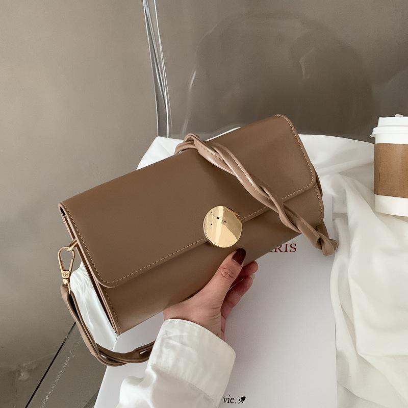 

Women's bag chain single shoulder underarm bag small square, Dark brown