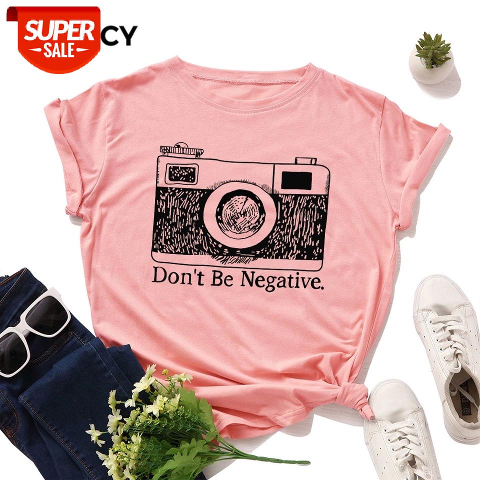

JFUNCY Plus Size Summer T-shirt Women 100% Cotton T Shirt Camera Printed Tshirt Short Sleeve Loose Woman Tops Female Tee Shirt #DB4v, White
