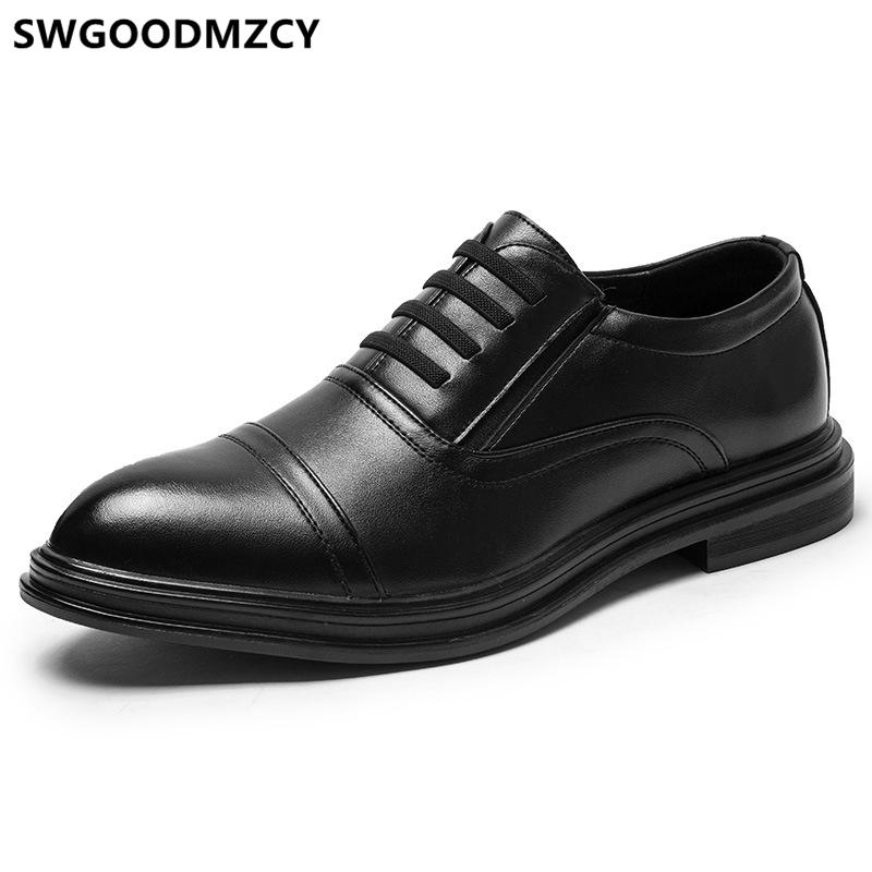 

Business Shoes Men Oxford Leather Brown Dress Italian Formal Shoes For Men Evening Dress Coiffeur Walking Classic Buty, Black