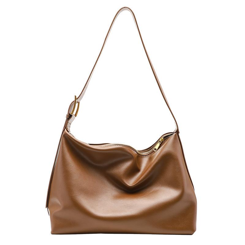 

New large capacity Tote Bag Pu single shoulder bag fashionable soft leather messenger for women, Black