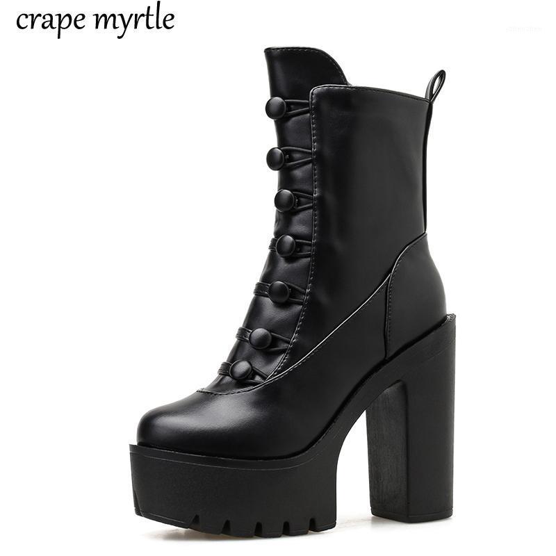 

Boots Winter Warm Back Black Women Rubber Ankle Western For Punk Gothic YMA9761