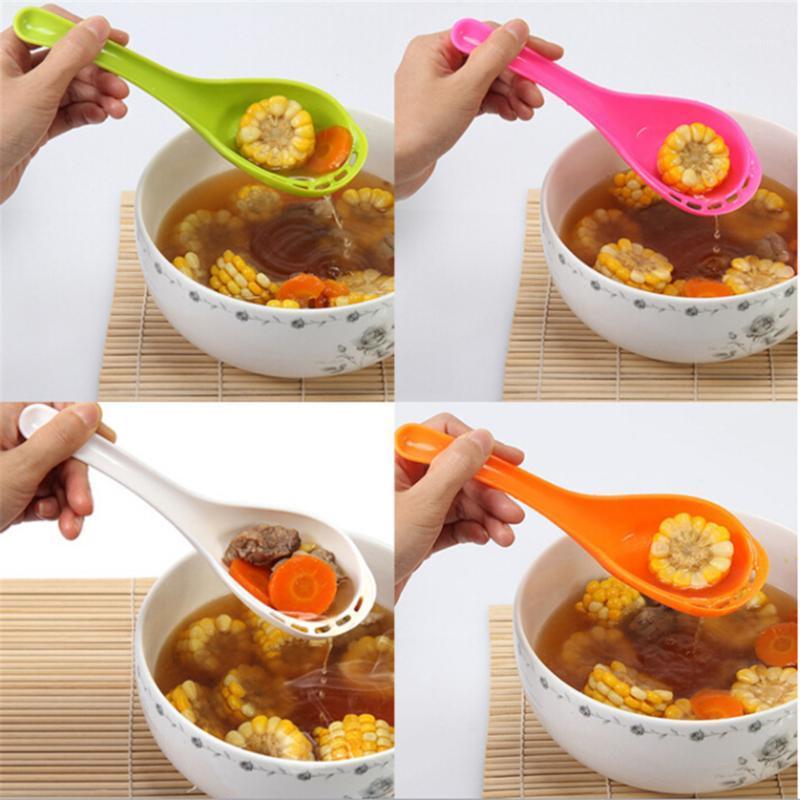 

Long Handle Dual-Use Side Leak Hot Pot Spoon Ladle Soup Filter Large Spoon Plastic Noodle Colander Kitchen Accessories Tableware1