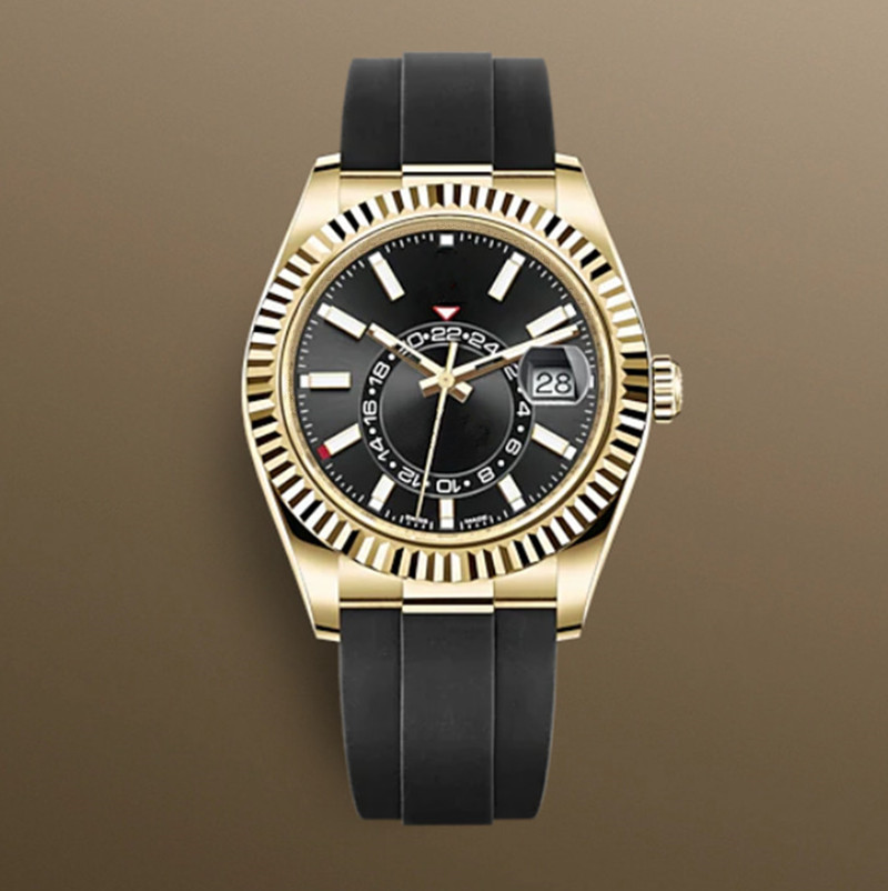 

2020 New Mens Automatic Mechanical Watch 42mm Gold Watch Sky-Dweller Men Luxury designer military Sports Watches male Montre de luxe, Box