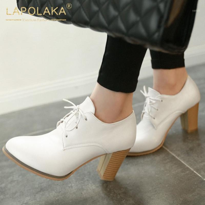 

New Arrivals Large Sizes 43 High Heels Lace Up Elegant Vintage Women Shoes Spring Office Ladies Pumps Female1, Blue