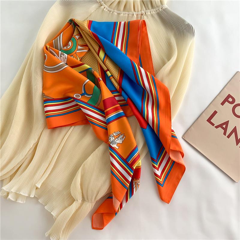 

Design Print Square Women Scarf Twill Hijab Neck Scarves Head Kerchief Bandana Shawls and Wraps Foulard Lady Stole