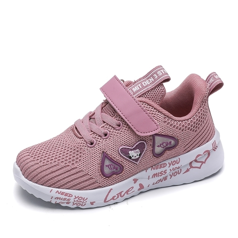 

girls shoes kids sneakers for little girl and children shoes summer breathable sport and running shoes pink purple 201112, Summer pink mesh