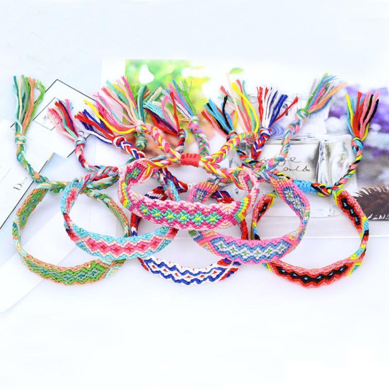 

Bohemian Thread Bracelet Retro Handmade Boho Multicolor String Cord Woven Braided Hippie Friendship Bracelets Women Men 12pcs1