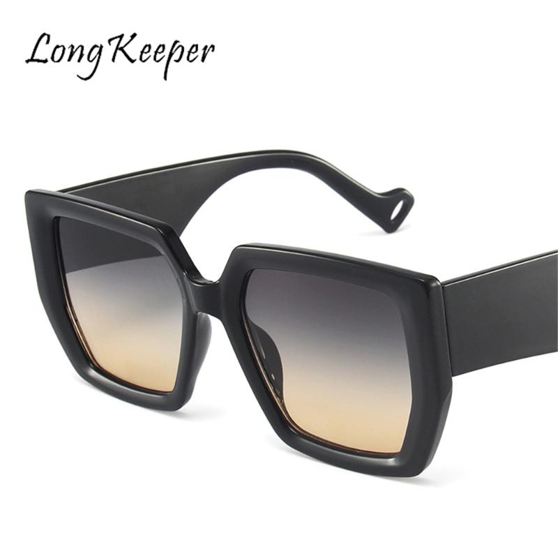 

LongKeeper Oversized Square Sunglasses Women Big Frame Vintage Sun Galsses Fashion Eyeglasses Male Female Eyewear