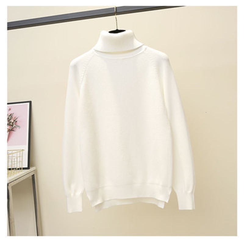 

2021 New Thick Warm Turtleneck Womens Sweaters Autumn Winter Knitted Jumpers Black White Women Pullovers Top Christmas Sweater C7kg