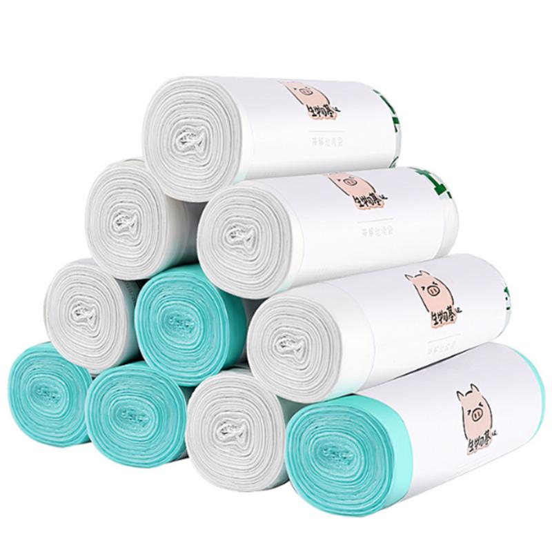 

1roll/20 Pcs Biodegradable Trash Bag Eco-Friendly Materials Bearing Capacity Waste Garbage Dustbin Bags For Kitchen Office Use