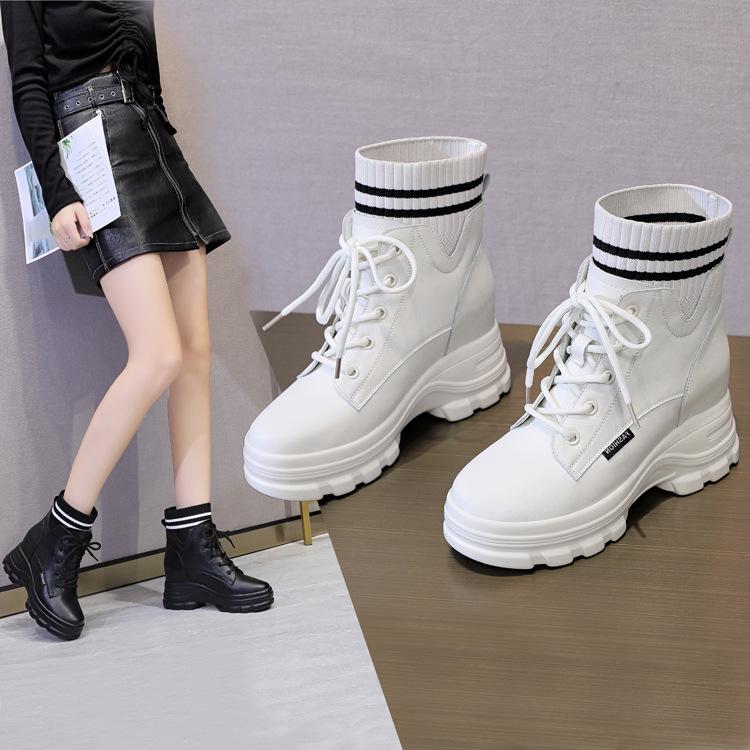 

the new autumn/winter shoes 2020 small thick bottom web celebrity female increased intradermal short boots boots, See chart