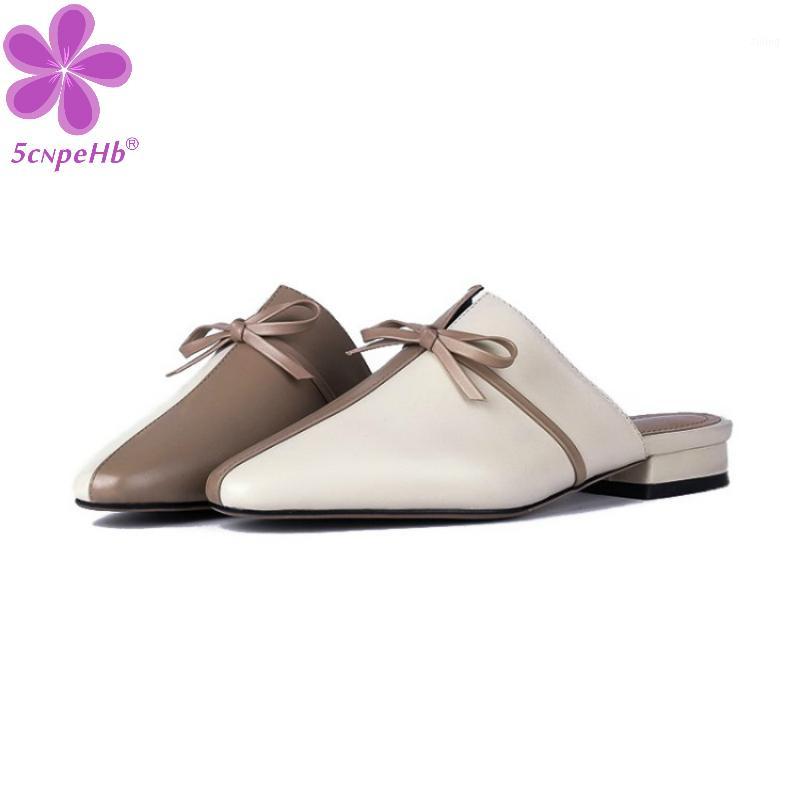 

Women Leather Slippers Handmade Slides Shoes Summer Flip Flop Ladies Pointed Toe Stitching Mules Shoes Thick Low Heels 20201, Black