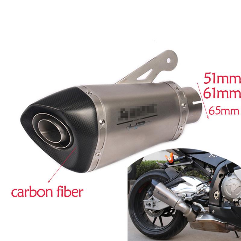 

Inlet 51mm 61mm 65mm motorcycles carbon fiber exhaust with DB killer eacape moto for s1000rr s1000r