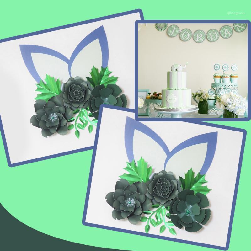 

Cardstock Dark Green DIY Paper Flowers Leaves Ears Set For Wedding Event Backdrops Decorations Nursery Wall Deco Video Tutorials1, Custom color